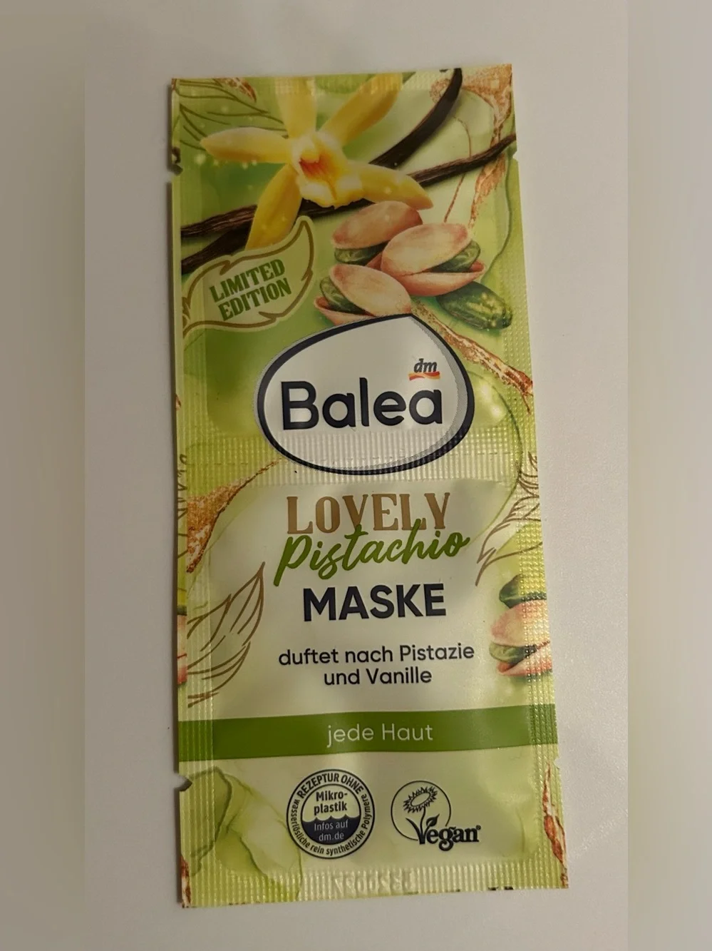 Balea Limited Edition Lip Balm & Face Mask Set Strawberry Matcha Pistachio